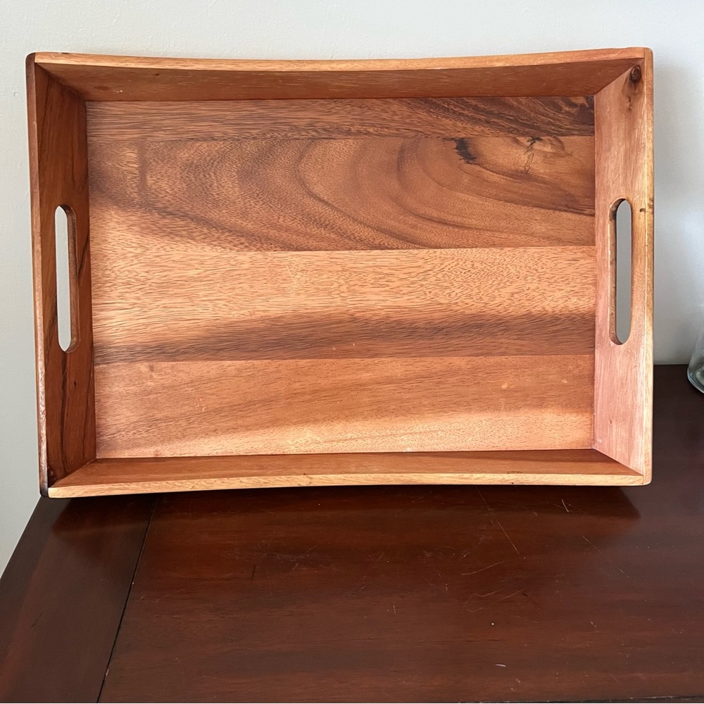 Lipper Wooden Tray - Acacia - 20” X 13.5” - Pls Read Descrip - Nice Large Tray!